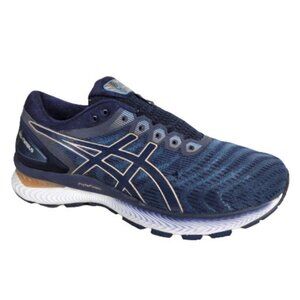 NEW ASICS Gel-Nimbus 22 Womens 9.5 US Medium 41.5 EUR Grey Floss Peacoat Blue
